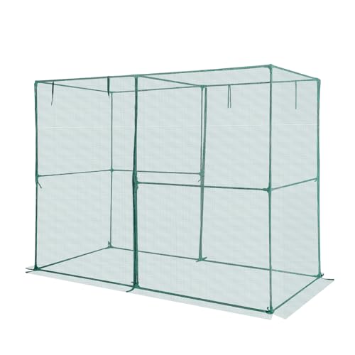 VEVOR Crop Cage, 7.8 x 3.9 x 5.9 ft Plant Protection Tent with Zippered Door, Wind-Resistant Tall Crop Cage, Easy to Install, Outdoor Raised Bed Cover, Tomato Plant Netting for Garden Patio Lawn - style: 7.8 x 3.9 x 5.9Ft-Square