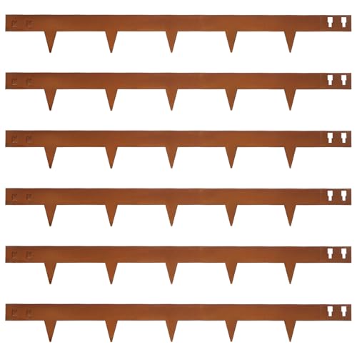 Corten Steel Landscape Edging 4.5" H x 40" L, Metal Garden Edging - color: 4.5 Inch 6PCS