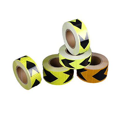 AISEY Reflective Tape Outdoor Waterproof, Conspicuity Tape, Visibility Hazard Caution Adhesive Tape Safety Signs 2 inch by 30 Feet, Safety Warning Tape Fluorescent Yellow Black Indoor/Outdoor - style: Yellow/Black