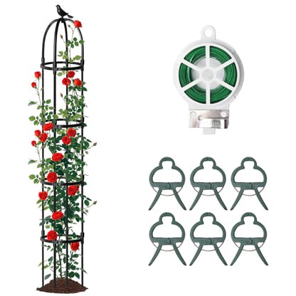 1 Pcs 6.2FT Garden Obelisk Trellis Climbing Plant Support - size: 6.2FT(1Pcs)
