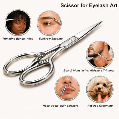 Small Precision Scissors, 3.5in Beauty Grooming Kit - color: Stainless Steel Color