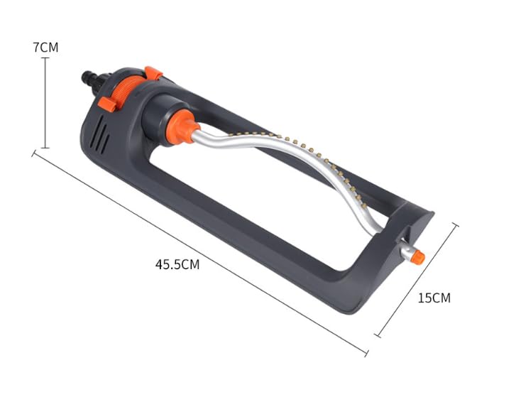 Oscillating Lawn Sprinkler with 19 Hole Brass Nozzles, Covers up to 8-10m, Includes Spray Jet Cleaning Needle