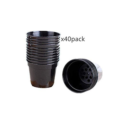 Round Succulents Plant Pots Drainage Hole, Set of 40 Mini Plant Pots 2.5" Wx2.25 H,Perfect for Plant Seeds,Seedling Nursery Transplanting Planter Container(Black)