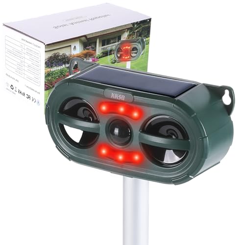 2026 Upgraded Solar Ultrasonic Animal Repellent Outdoor Indoor