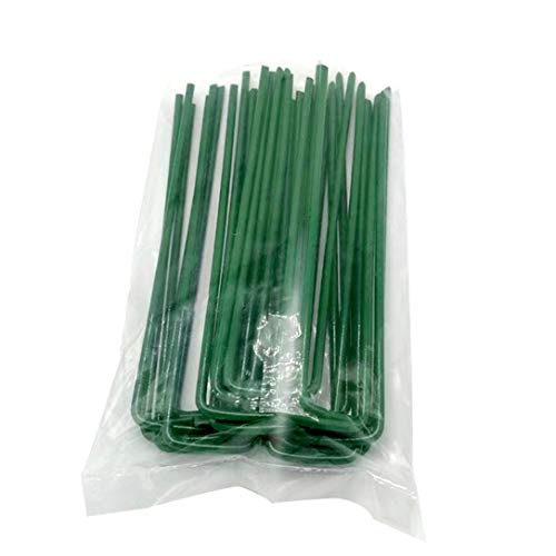 Yeasing Garden Pegs Pins Ground Stakes Staples Spikes U Shaped Landscape Securing Nail Pin Lawn Fabric Netting Matting 6Inch 20PCS (Pack of 4) - size: 6 inch (Pack of 4)
