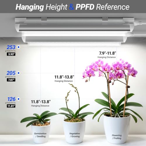 Barrina T8 1FT Grow Light, 5000K Full Spectrum LED Grow Light Strip, 6 Pack - size: 1FT