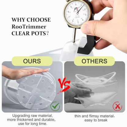 RooTrimmer 15 Pack 8/6/4 Inch Clear Nursery Pots with Drainage Hole, Transparent Plastic Plant pots, Sturdy Planting Starter Pots for Seedlings Herbs Flowers Vegetable (Clear-15P) - color: Clear, size: Mix 4/6/8 Inch 15 Pack