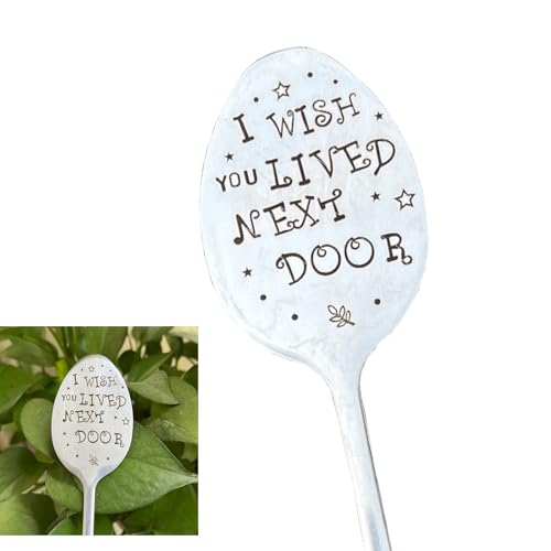 Garden Friendship Gift for Women Gardeners, Plant Marker Stake Label Sign Tag, Gardening Gifts for Woman Lovers, Metal Garden Decoration (Live Next Door) - style: Live Next Door