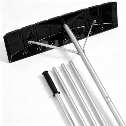 Outvita 20FT 25" Wide Extendable Aluminum Snow Roof Rake, PC Black - color: PC Black, size: 20FT