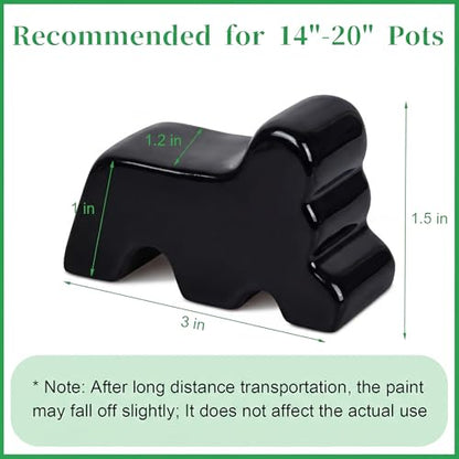 Kigeli 12 Pcs Resin Pot Feet for Outdoor Planters Frost Proof, Black - color: Black