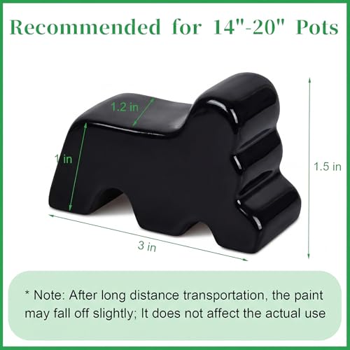 Kigeli 12 Pcs Resin Pot Feet for Outdoor Planters Frost Proof, Black - color: Black