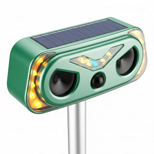 2026 Upgraded Solar Ultrasonic Animal Repellent Outdoor, Cat Repellent Outdoor with Motion Detection, Rabbit for Yard Garden Farm,Rabbit,Squirrel,Deer,Raccoon,Skunk,Rodent Animal Repeller,1pack,Green - size: 1pack