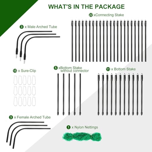 Cucumber Trellis for Raised Bed, 63" Hx63 L, Black - size: 5 x 2 x 5 ft, Arch Tunnel, Black