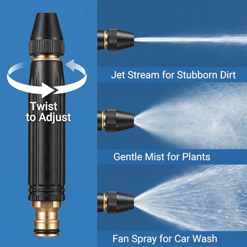 Acssart Power Washer & High Pressure Hose Nozzle - 2026 Upgraded Home Car Wash Water Gun, Garden Hose Pressure Washer Attachment Wand for Watering Plants (3 Pcs (A)) - color: 3 Pcs (A)