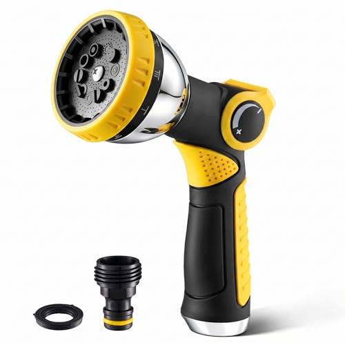 Garden Hose Nozzle High Pressure Leak Proof Spray Water Hose Nozzle Sprayer - color: Yellow