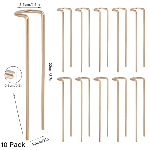 8.7 Inch Indoor Plant Trellis 10 Pack Small Gold Plant Supports - color: Gold, size: 8.7 Inch H