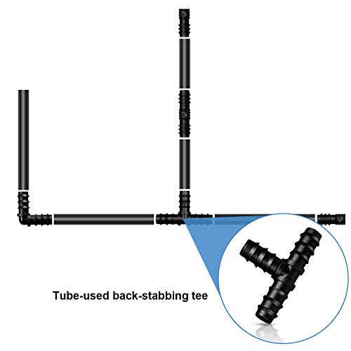 Maitys 8 Pcs 1/2 Inch Drip Irrigation Fittings Soaker Hose Repair Kit, Tee - style: Tee
