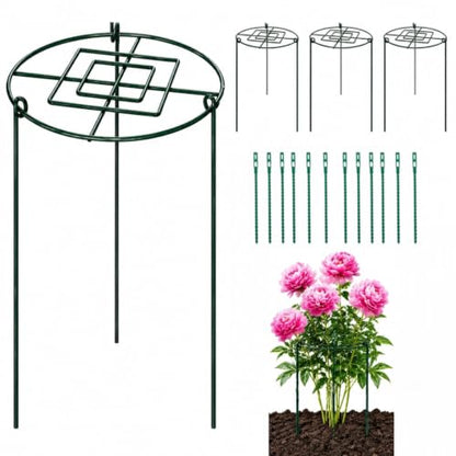 Peony Cages and Supports, 4 Pack, 14" D x 16" H with Twist Ties