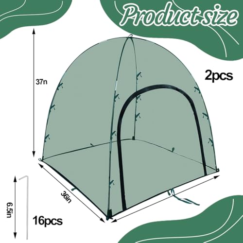 2pack Large Mesh Plant Cover Tent, 36x36x37Inches Pest Guard Cover, Insect Bird Barrier Netting Outdoor Plant Enclosure, Garden Net Cage Plant Protector Pest Protection Guard for Fruit Vegetables - color: Green-36*36*37