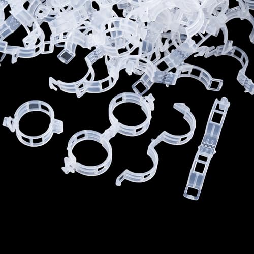 100 Pcs Plant Support Clips,Plastic Clips for Securing Plants - color: White