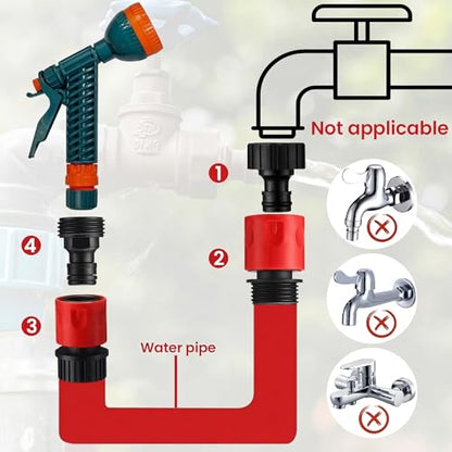 Hotop 16 Pcs Garden Hose Quick Connector, 3/4 Inch Fittings, Red - color: Red