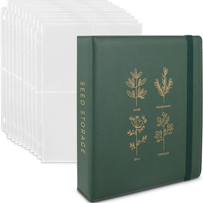 Wildgoose Seed Binder - Garden Seed Packet Organizer, Storage Book, Green - color: GREEN