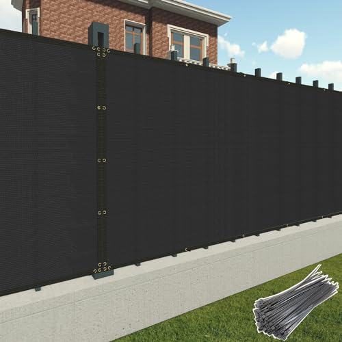 Patio Paradise 4' x 2' Black Privacy Fence Screen Heavy Duty Fence Cover with Grommets, Mesh Shade Fencing Chain Link Temporary Fence Panels for Outdoor Balcony Deck Patio Backyard - color: Black, size: 4' x 2'