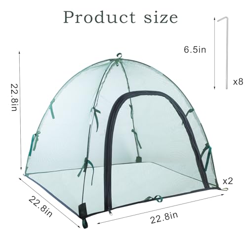 2pack Pest Guard Cover,22.8x22.8x22.8 Inches Garden Mesh Plant Cover Insect Bird Barrier Netting Mesh Outdoor Mesh Plant Enclosure Plant Tent Cover Pest Protection Guard for Fruit Vegetables - color: Green-22.8*22.8*22.8