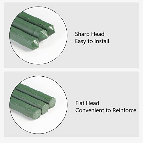 Garden Stakes, 48 Inch 4Ft Steel Plant Tomato Stakes, 25 Pack - size: 48 inch