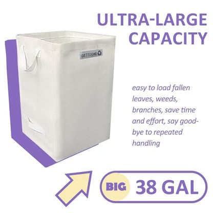 Heavy Duty Lawn and Leaf Bag 38 Gallon, Reusable Square Outdoor Yard Waste Bag with 4 Handles, Tear-Resistant for Lawn Clippings, Storage, Moving - color: Large Square