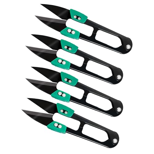 4Pcs Sewing Scissors Fabric Scissors Yarn Thread Cutter Embroidery Crochet Scissors Small Snips Trimming Nipper Thread Snips Pruning Shears for DIY Projects,Crafts,Garden,Bonsai - color: 4p-black