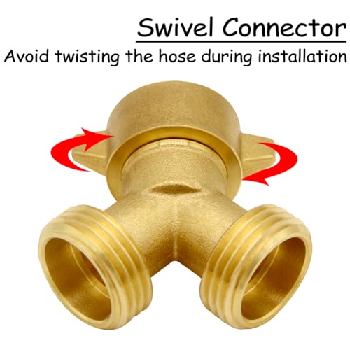Uenede Brass Garden Hose Splitter 3/4" GHT Swivel Y Connector, 2PCS - style: Splitter