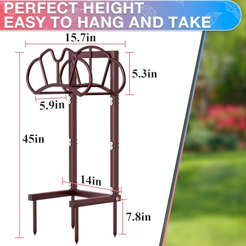 Qatsrin Garden Hose Holder Holds 160ft, Rustproof Water Hose Storage Bronze - color: Bronze