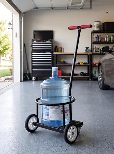 Heavy Duty 4-Wheel Bucket Cart, Carbon Steel Utility Truck with Lockable Wheels, Effortless Mover for Water Bottles, Buckets, Gas Cylinders & Flower Pots, for Home, Garden & Work