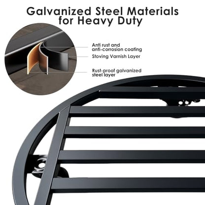22" Metal Plant Caddy with Wheels Heavy Duty,Round Large Plant Stand Indoor Outdoor Use,Rolling Plant Dolly with Industrial Casters,Rust-Proof Black Plant Tray for Large Planters Pots,1-Pack - size: 22-Inch (1-Pack)
