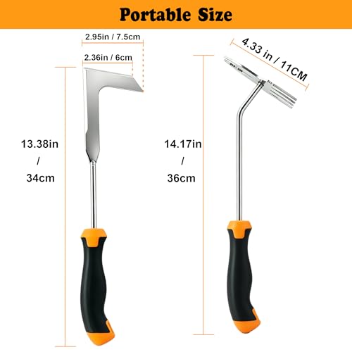 Weed Puller Tool, 2PCS Crack Weeder Garden Weed Pulling Tools Kit