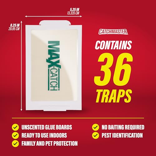 Catchmaster Max-Catch Unscented Glue Traps 36pk, Sticky Mouse Traps Indoor - style: 36-PK Unscented