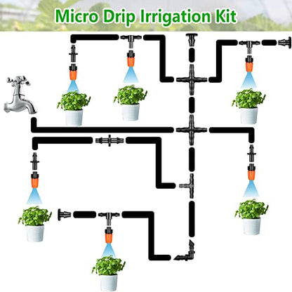 250 Pcs Drip Irrigation Fittings Kit for 1/4" Tubing：Gardrip 1/4 Inch Drip Irrigation Barbed Connectors (Nozzles, Nozzle Tees, Single Barbs, Couplings, Tees, Elbows, Plugs, Crosses) for Garden Systems - color: Complete Kit with Box-250P