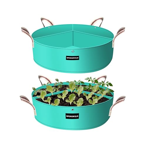 2 Pack 50 Gallon 3 Grids Plant Grow Bags for Vegetables, Flowers - size: 50 gallon