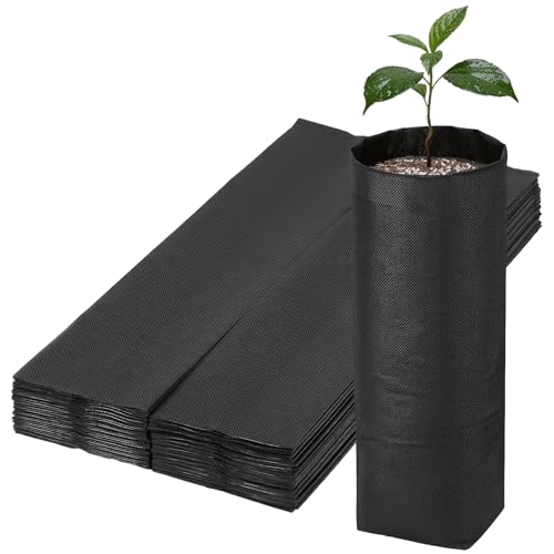 Fabric Grow Bags - 7x13.8 inches Breathable Black Seed Starter Plant Grow Bags for Seedling Pots, Nursery Pots for Plants, 50pcs - color: Black, size: 7"x13.8"/Pack of 50