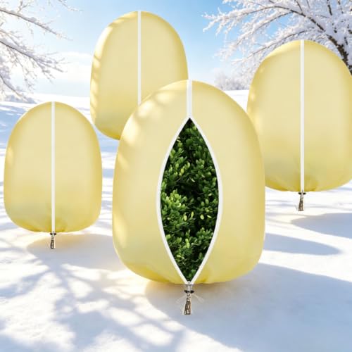 4 Pack 8x8ft Large Plant Covers Freeze Protection, 2.4oz/yd² Frost Cloths - size: 4 Pack