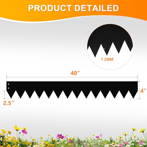 6 Pack Metal Edging for Landscaping, 40" L × 4" H Garden Edging - color: Black, size: 4 inches