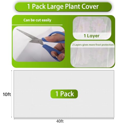 CYYY 1-Pack 10Ftx40Ft 1.05oz/yd² Frost Cloth Plant Covers Freeze Protection - size: 1 Pack