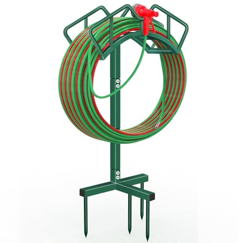 Qatsrin Heavy Duty Garden Hose Holder, Water Hose Storage Holds 150ft Green - color: Green
