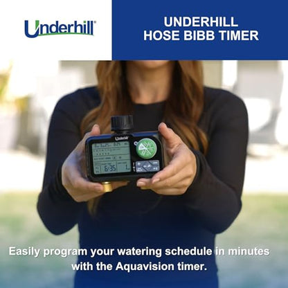 Underhill AquaVision Digital Hose Timer, Dual Zone Automatic Garden Water Timer with LCD Display, Programmable Irrigation Controller for Sprinklers, Drip Systems & Garden Hose Faucets - color: Dual Zone Digital Hose Timer
