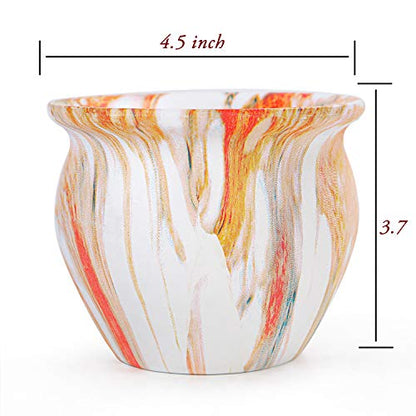 ARTKETTY Succulent Pots, 4.5 Inch Small Plant Pots with Saucers - color: Marble2