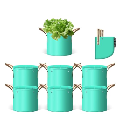 7 Pcs 2 Gallon Grow Bags, PE Garden Pots with Handles for Plants - size: 2 gallon, style: PE_Grow_Bags