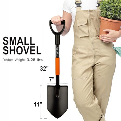 Shovel for Digging, Heavy Duty Garden Shovel with Ergonomic D-Handle, Small Shovel for Planting, 32 Inches