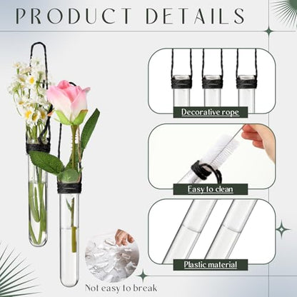 Baderke 12 Pack Plastic Hanging Propagation Station Tubes, Black - color: Black