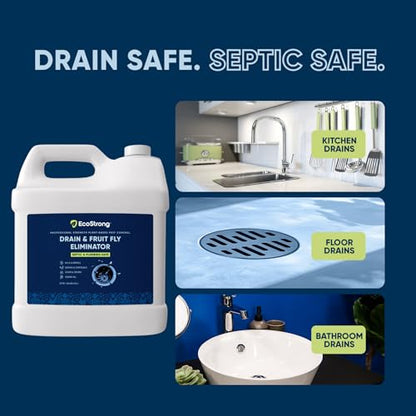 Fruit Fly Drain Treatment | Drain Fly Eliminator | Eliminates Gnats, Sewer Flies and More - Works in All Drains - 256 Fl Oz - size: 256 Fl Oz (Pack of 1)